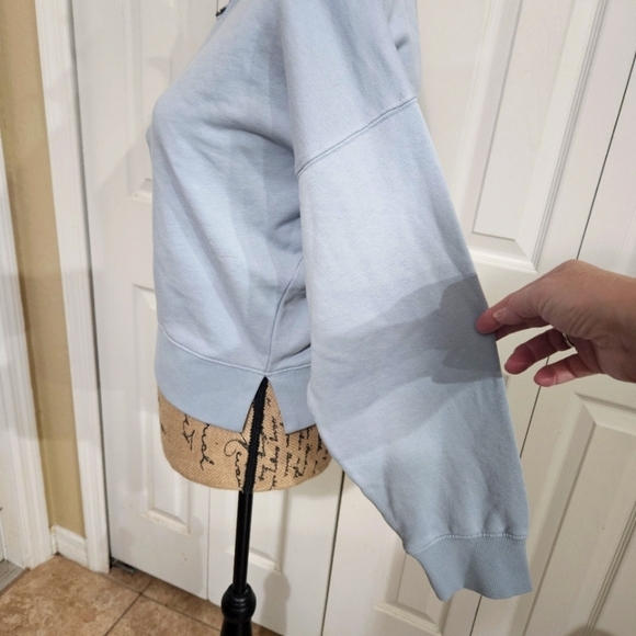 Able New Half-Zip Blue Cropped Sweatshirt Size XS - Picture 3 of 13